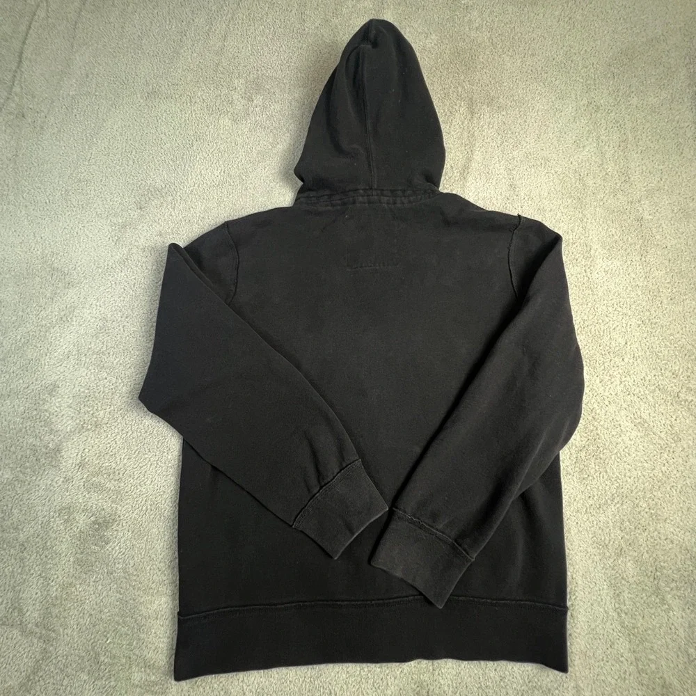 Aeropostale Mens Hoodie Large Black Sweatshirt FullZip Aero NYC 1987 Graphic Y2K